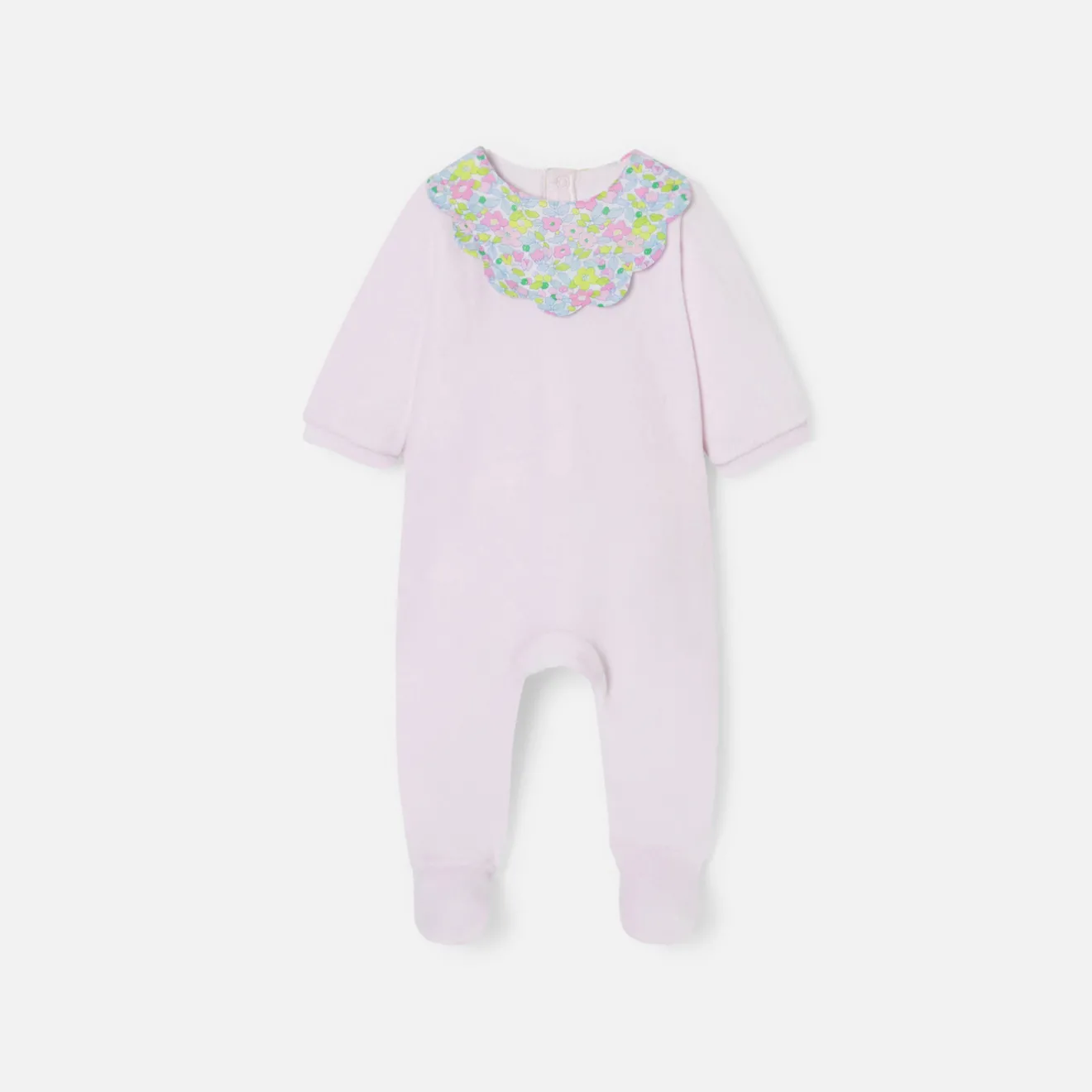 Jacadi Strampler|Strampler & Schlafanzüge>Strampler aus Samt für Mädchen ROSA BLASS JACADI