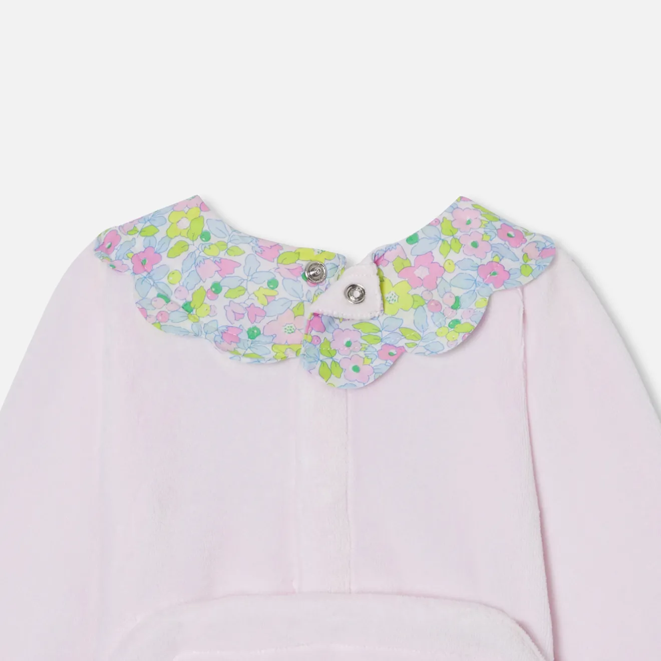 Jacadi Strampler|Strampler & Schlafanzüge>Strampler aus Samt für Mädchen ROSA BLASS JACADI