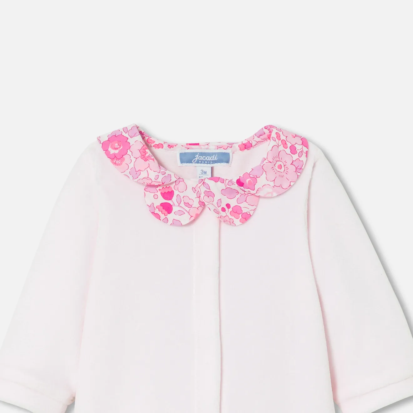 Jacadi Strampler|Strampler & Schlafanzüge>Strampler aus Samt für Mädchen ROSA BLASS JACADI