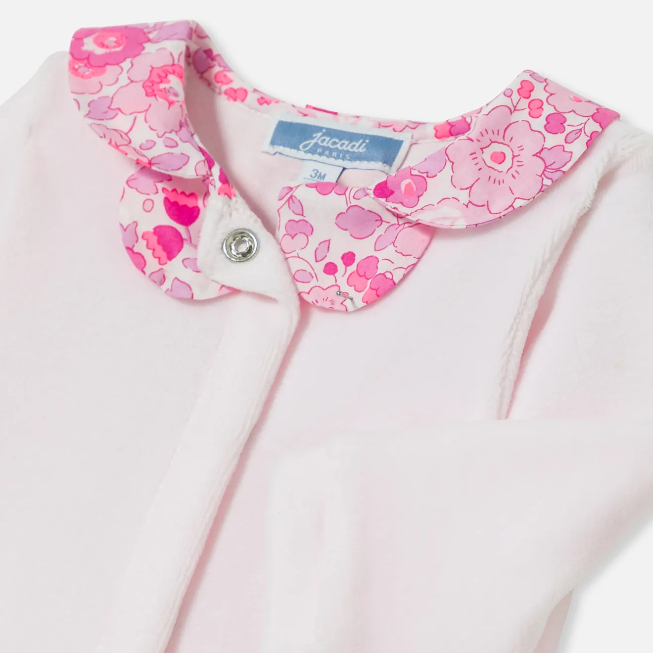 Jacadi Strampler|Strampler & Schlafanzüge>Strampler aus Samt für Mädchen ROSA BLASS JACADI