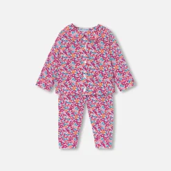 Jacadi Strampler|Strampler & Schlafanzüge>Strampler für Mädchen aus Liberty-Stoff ROSA/MEHRFARBIG