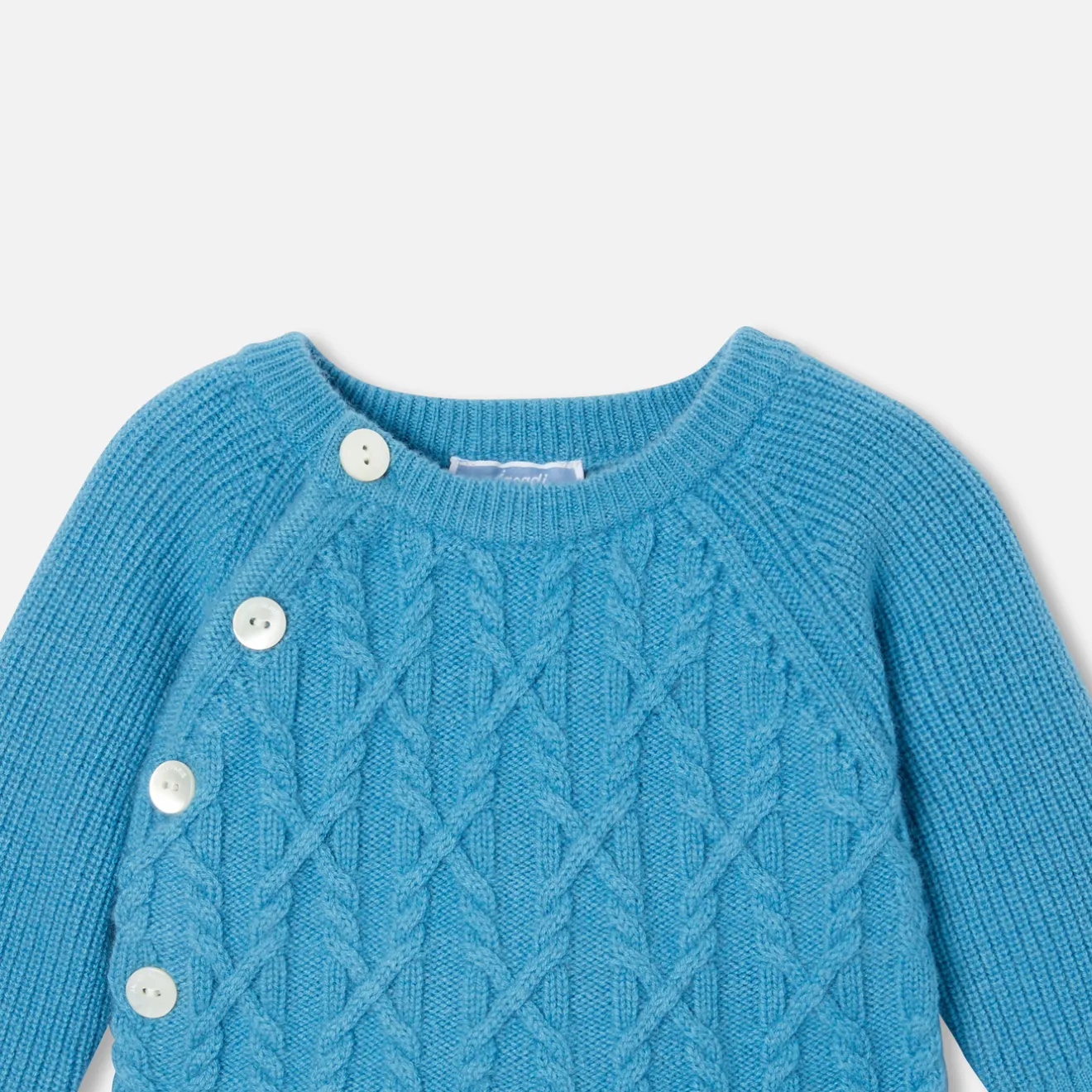 Jacadi Spieler, Latzhosen, Ensembles>Strickensemble für Baby Jungen PREUSSISCHBLAU