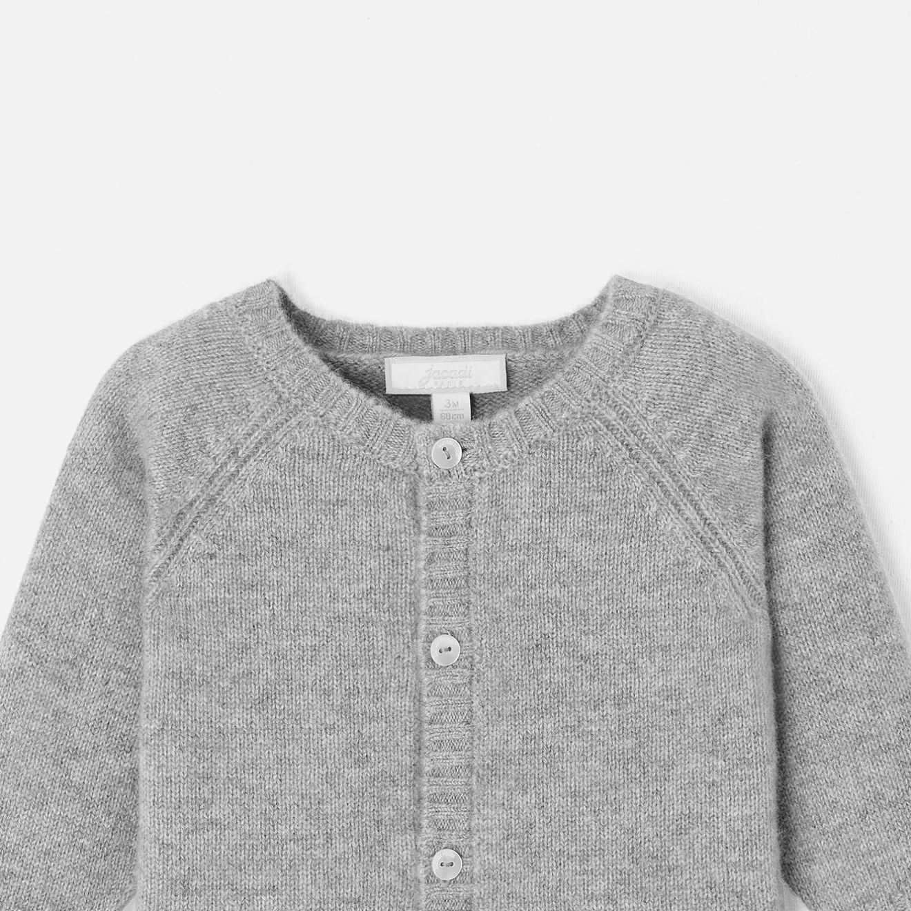Jacadi Pullover & Cardigans>Strickjacke aus Kaschmir GRAU MELIERT HELL JACADI