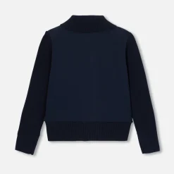 Jacadi Pullover, Sweatshirts, Strickjacken>Strickjacke aus Materialmix für Jungen MARINEBLAU JACADI