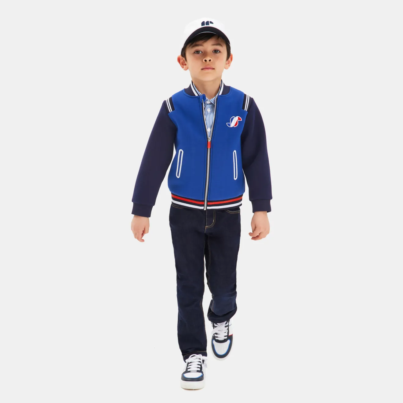 Jacadi Pullover, Sweatshirts, Strickjacken>Strickjacke im College-Look für Jungen DUNKELBLAU