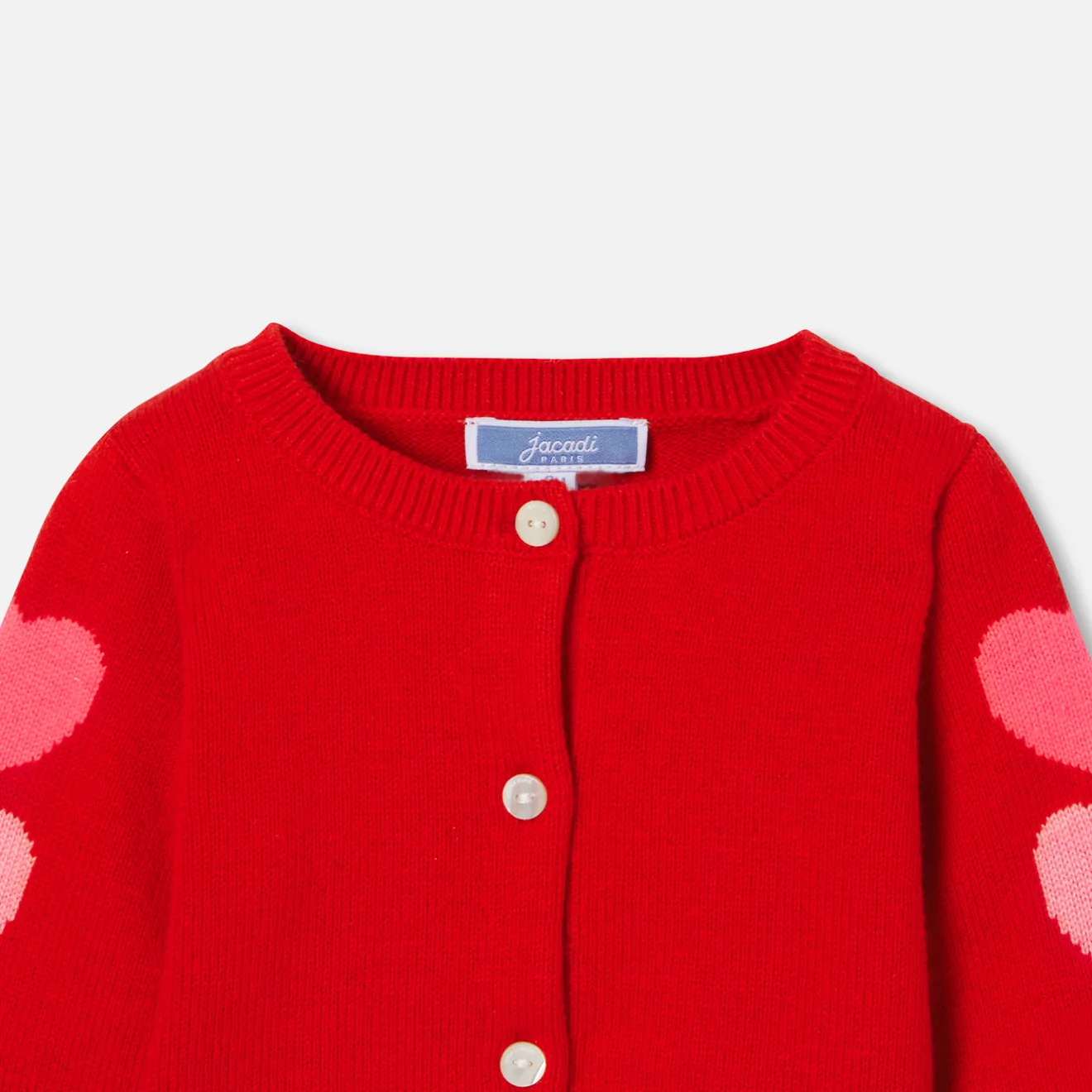 Jacadi Pullover & Cardigans>Strickjacke mit kleinen Herzen für Baby Mädchen ROT/MEHRFARBIG