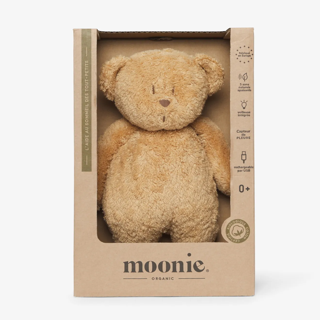 Jacadi Babyspielzeug, Plüschtiere & Schnuffeltücher>Teddybär-Nachtlicht Moonie mit beruhigendem Rauschen HONIG