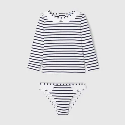 Jacadi Weitere Accessoires|Bademode>2-teiliger Anti-UV-Badeanzug für Mädchen MARINEBLAU/WEISS