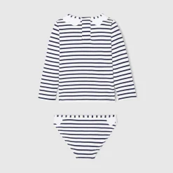 Jacadi Weitere Accessoires|Bademode>2-teiliger Anti-UV-Badeanzug für Mädchen MARINEBLAU/WEISS