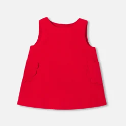 Jacadi Kleider>Trägerkleid für Baby Mädchen aus Samt TOMATENROT
