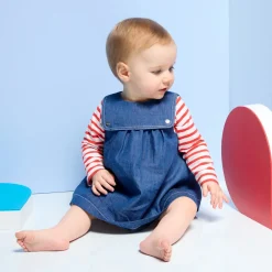 Jacadi Kleider>Trägerkleid für Baby Mädchen aus leichtem Denim JEANSDUNKELBLAU