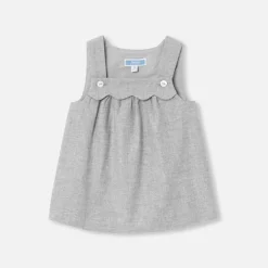 Jacadi Kleider>Trägerkleid für Baby Mädchen aus Flanell GRAU MELIERT HELL JACADI