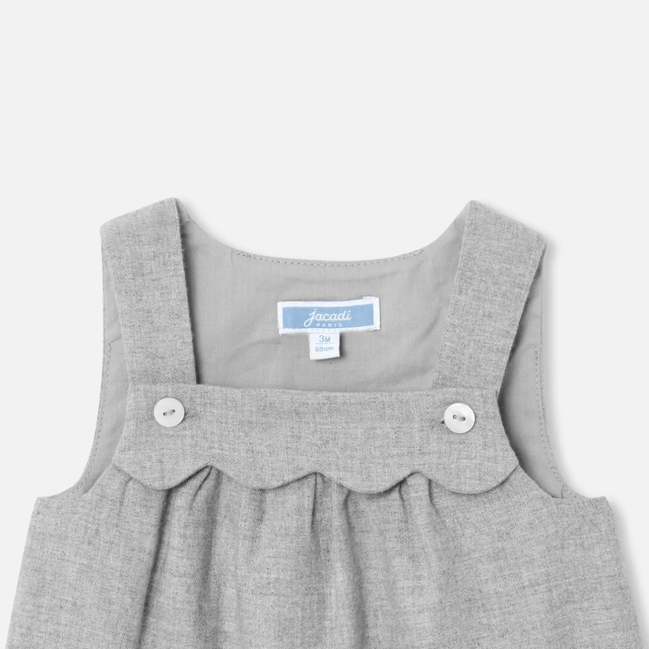 Jacadi Kleider>Trägerkleid für Baby Mädchen aus Flanell GRAU MELIERT HELL JACADI