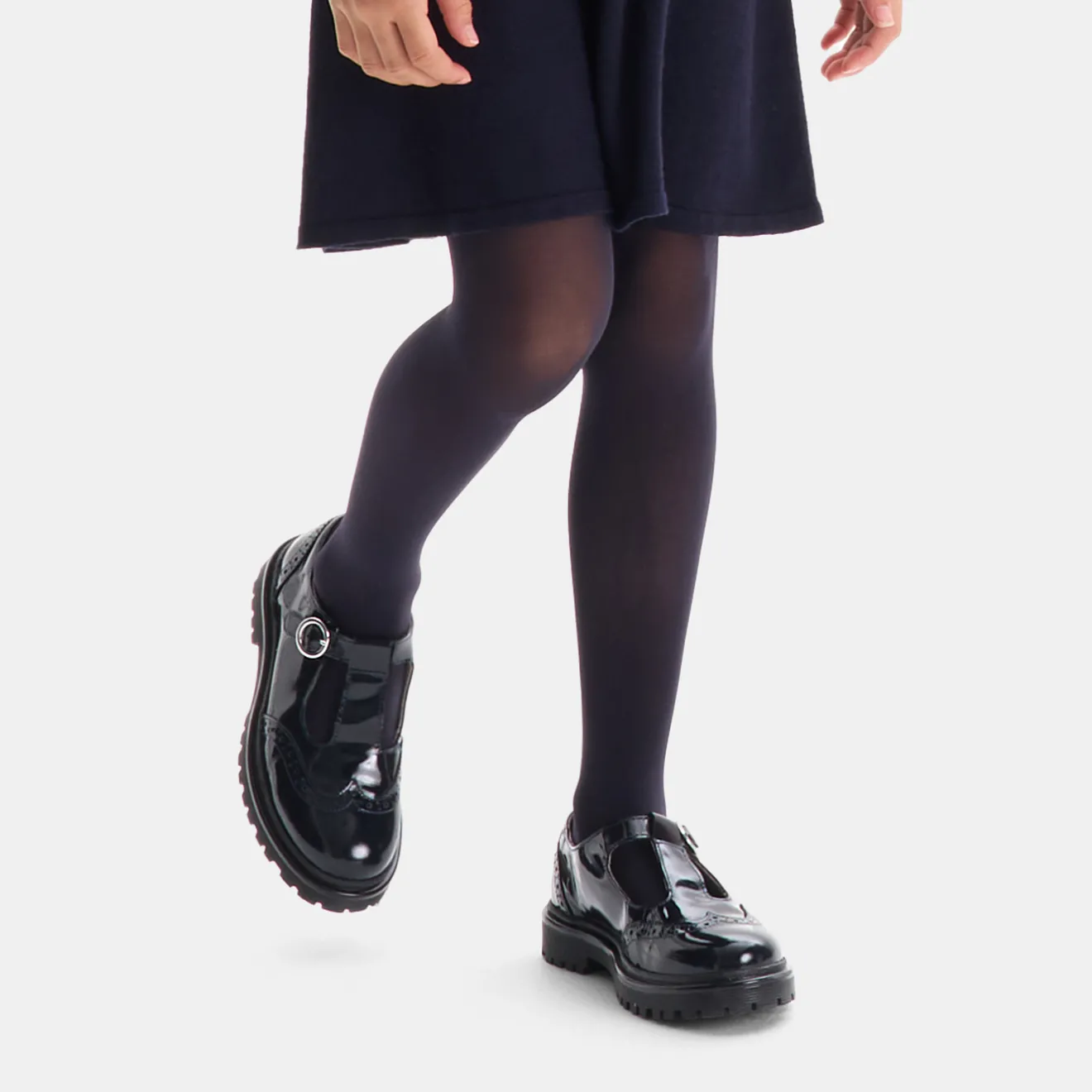 Jacadi Ballerinas & Riemchenschuhe|Halbschuhe>T-Riemchenschuhe aus Lackleder für Mädchen MARINEBLAU JACADI
