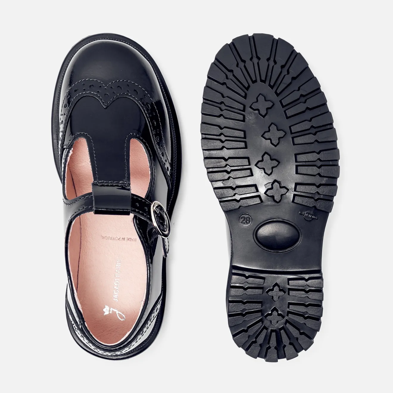 Jacadi Ballerinas & Riemchenschuhe|Halbschuhe>T-Riemchenschuhe aus Lackleder für Mädchen MARINEBLAU JACADI