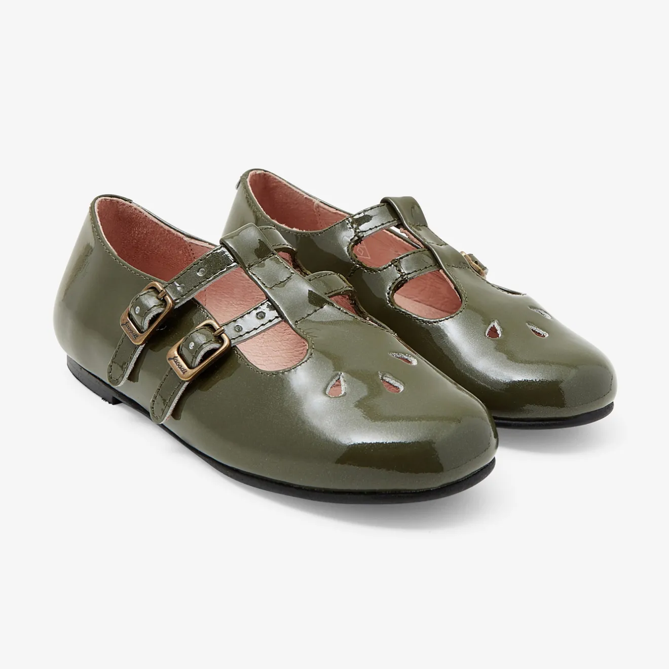 Jacadi Ballerinas & Riemchenschuhe>T-Riemchenschuhe aus Lackleder für Mädchen KAKI