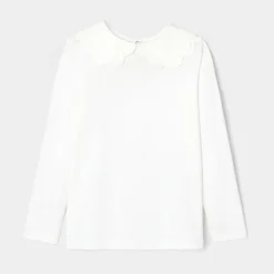 Jacadi T-Shirts, Polos, Langarmshirts>T-Shirt für Mädchen, mit doppeltem Kragen JACADI WEISS