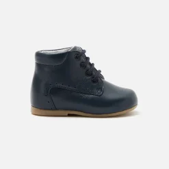 Jacadi Boots|Stiefeletten>Unisex-Lauflernstiefeletten aus Glattleder MARINEBLAU JACADI