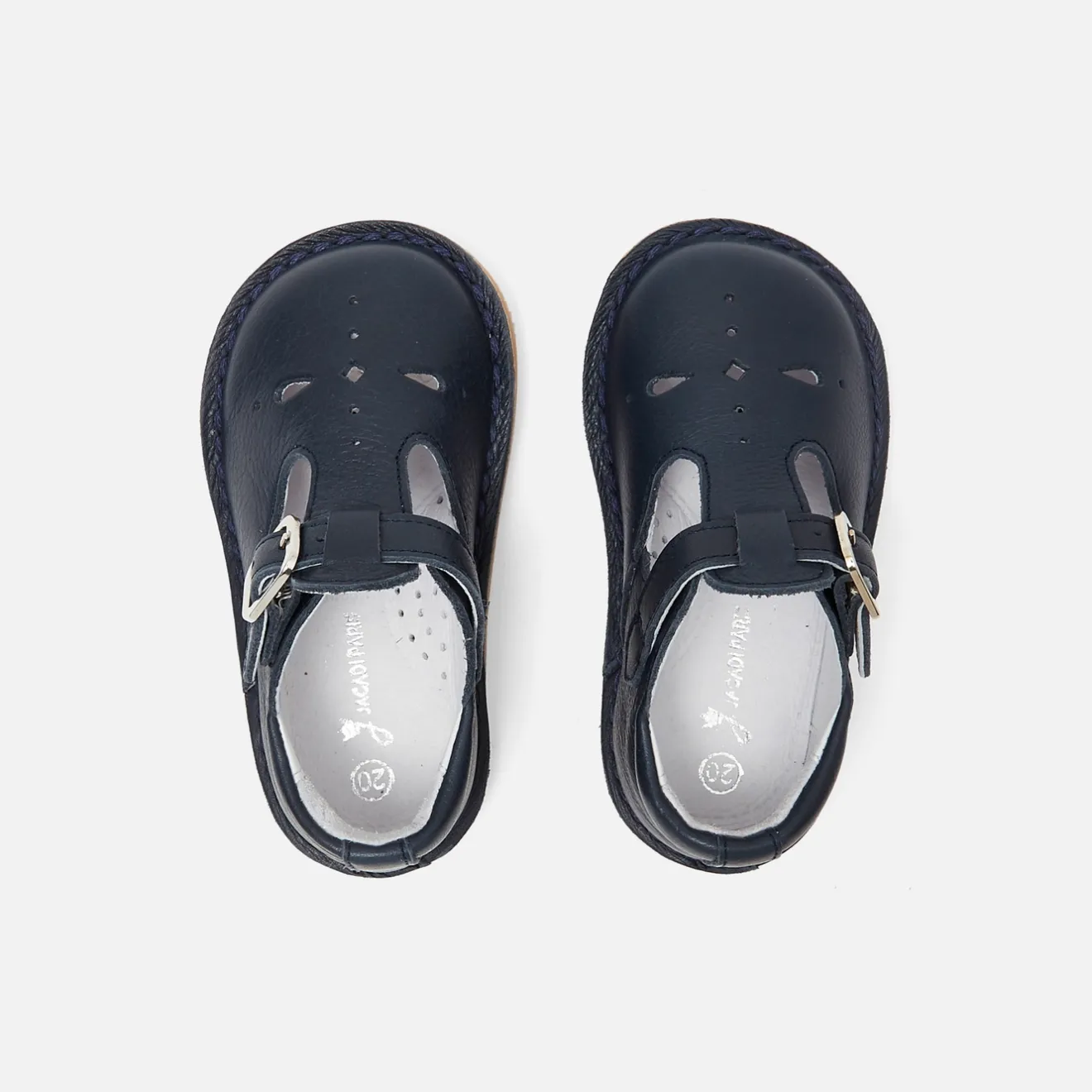 Jacadi Halbschuhe & Mokassins|Ballerinas & Riemchenschuhe>Unisex-Riemchenschuhe aus Glattleder MARINEBLAU JACADI