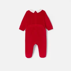 Jacadi Strampler|Strampler & Schlafanzüge>Weihnachtsstrampler aus Samt für Jungen MOHNROT